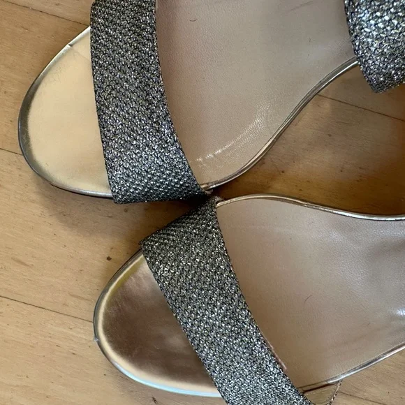 Jimmy Choo Chiara Glitter Demi-wedge Sandal, 37/7 GD1202 - Picture 8 of 10